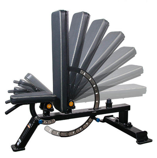 Poule de traction Lat Power Rack + banc HD (plaques de poignée en caoutchouc)