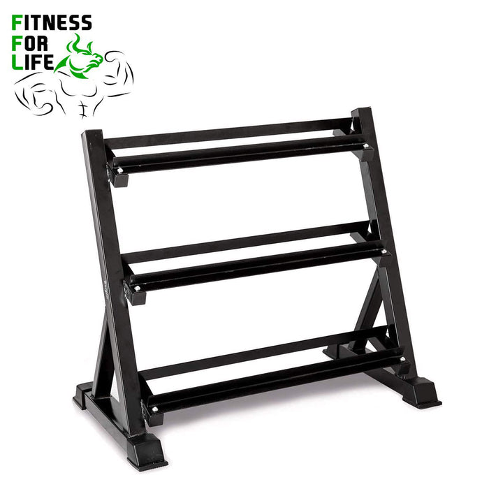 <transcy>Stockage à plusieurs niveaux en rack d'haltères à 3 niveaux</transcy>