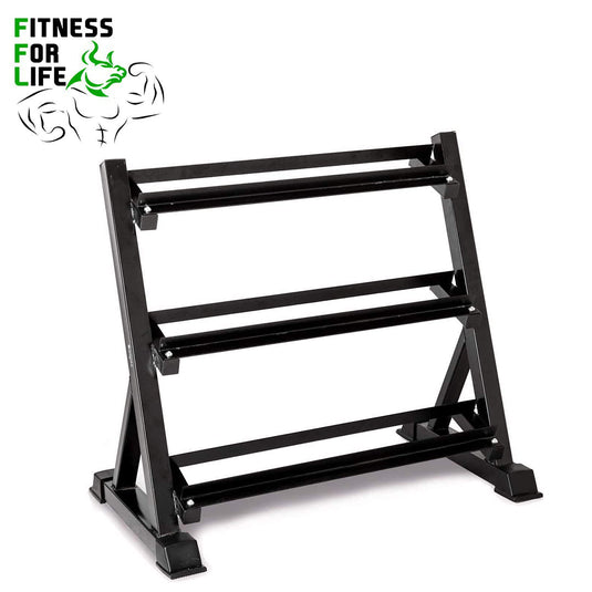 <transcy>Stockage à plusieurs niveaux en rack d'haltères à 3 niveaux</transcy>